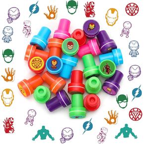 مجموعة فيلم Stamper Set - 24 جهاز كمبيوتر متعة عيد ميلاد مرح ، وفضلات الحفلات ، ومكافآت الفصول الدراسية ، لحقيبة Goody Treat Facts for Movie Sample Birthday Party Gift