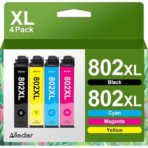 802XL 802 Ink Cartridges Remanufactured Replacement for Epson 802XL Ink Cartridges Combo Pack for Epson 802XL T802 Use for Epson Workforce Pro WF-4730 WF-4740 WF-4720 WF-4734 EC-4020 EC-4030