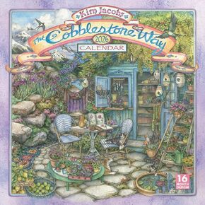 The Cobblestone Way 2026 Wall Calendar, 16-Month Art Calendar by Kim Jacobs, 12" x 12"