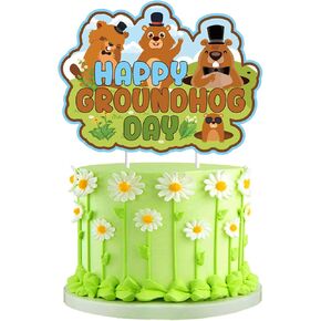 Groundhog Day Cake Toppers كبير كب كيك كب كيك أعلى كرتون كعكة توبيبر السعيد مهرجان جغرافي