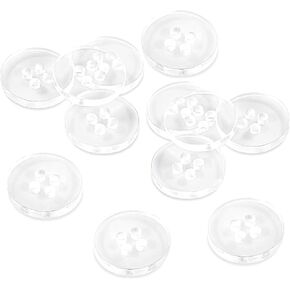 حزمة من 100 أزرار واضحة لخياطة 1/2 "(13 ملم) 4 ثقب أزرار جولة الجولة الدائرية 0.50 بوصة 20L خياطة البلاستيك بديل لللباس قميص قميص بلوزة ديز