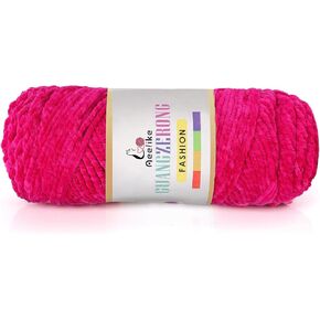 AeLike 200g (7.05 أوقية) خيوط تشنيل ، 146 ياردة Velvet Velvet Chenille Yarn Skein للكروشيه Chenille chunky Yarn Super Super و Warm for Baby Sweater Braft ، أصفر ،