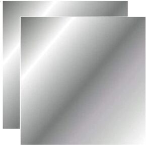 Flexible Mirror Sheets 7" X 7" Soft Non Glass Cut to Size Craft Plastic 2 Sheets Peel Off Protective Cover Sheet Peel Back Sticker and Stick No Glue … (Box)
