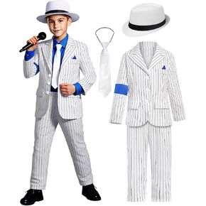 Kids Dance Star Costume for Boys Girls 80s 90s Pop Stage Outfit for Cosplay Party Halloween