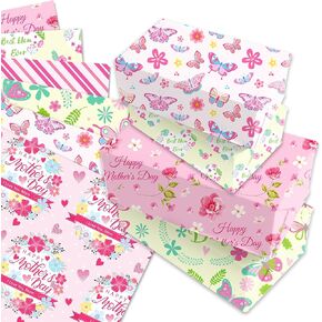 Xdousqin 12 Sheets Mother's Gift Paper ، تعبئة هدايا DIY لعيد الأم ، 20 × 27 بوصة