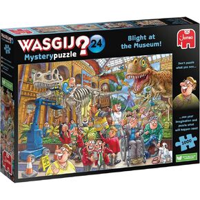 Jumbo, Wasgij, Mystery 24 - Blight at The Museum!, Unique Collectable Jigsaw Puzzle for Adults, 1,000 Piece