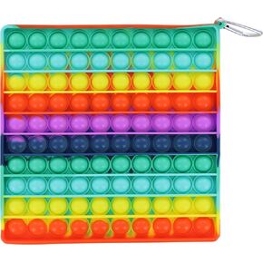 Pop Fidget Toy Rainbow Square 100-Butty Silicone Bubble Game | إرضاء ألعاب حسية لليد لذوي الاحتياجات الخاصة ، إضافة ، ADHD | ألعاب تخفيف القلق والإجهاد ، هدايا الجدة