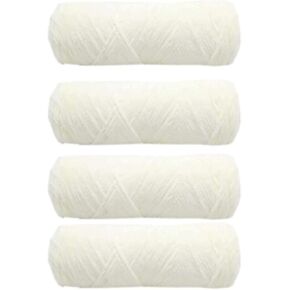 4 skeins chenille yarn ， حبك يدوي ناعم لامع تشنيل فيلفيت amigurumi خيوط لنسج الكروشيه بطانية DIY Total 400g (كريم أبيض)