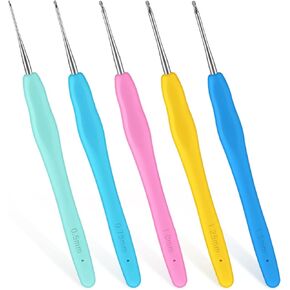 5pcs أحجام صغيرة أحجام الكروشيه خطافات الدانتيل الدانتيل الكروشيه مجموعة إبر الحياك