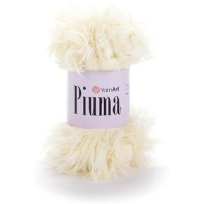 Yarnart Piuma Eyelash Polyester Bolyester Yarn - Crochet & Knitting Nitle Friendle ، مثالي لأميجورومي ، أفخم ، ومشاريع متينة ولامعة (4406)