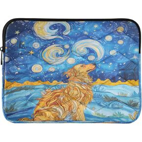 Golden Retriever Starry Night Captop Sleeve Bage المتوافقة مع دفتر ملاحظات 13-14 بوصة ، حالة الكمبيوتر المحمول المقاومة للماء.
