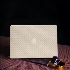 Compatible with MacBook Air 15 inch Case 2023 2024 2025 M4 A3241 M3 A3114 M2 A2941, Checkered Textured Cream Leather Hard Shell Case&Keyboard Cover for Mac Air 15 Laptop, Checkerd Black