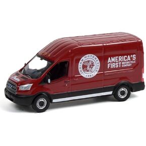2015 Transit LWB High Roof Van Burgundy Motorcycle Sales & Service Route Runners Series 3 1/64 Diecast Model by Greenlight 53030b