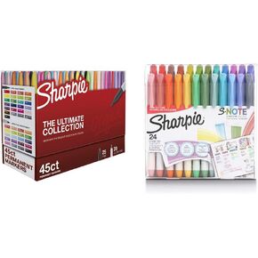 مجموعة Sharpie الدائمة في Ultimate Collection ، نصائح وألوان متنوعة ، 115 العدد واللون علامات دائمة ، فائق النقطة الدقيقة ، ألوان متنوعة ، 24 العد