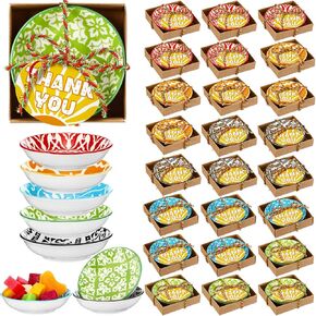 25 Sets Christmas Thank You Gifts Bohemian Ceramic Dipping Bowls 3.8 Inches Side Dishes Dipping Sauce Dish 3oz Small Appetizer Dessert Bowls Pinch Bowls for Employee Appreciation Return Gift