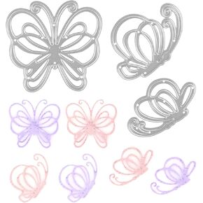 3pcs Butterfly Metal Cutting Dies, Metal Die Cuts Butterfly Frame Cutting Mold Stencils Template for DIY Crafts Scrapbooking Album Paper Decorative Embossing Card Making Supplies