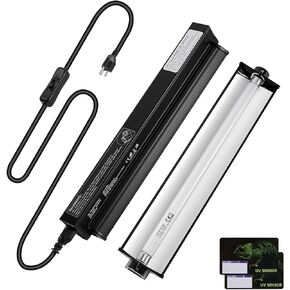 8W HO T5 UVB Reptile Light, Reptile UVB Light Fixture with Bulb, Reptile Light Fixture with 10.0 UVB Bulb Terrarium Light for Bearded Dragon Turtles Lizard and Snake
