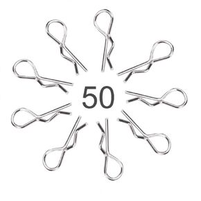 50PCS Stainless Steel RC Body Clips Pins, 1/10 1/12 1/16 Scale Metal RC Car Body Clip Pins for RC Car Truck Cler