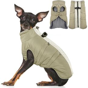 Dog Coat for Large Dogs, Dog Winter Jacket-X Large Warm Zip Up Snowsuit Dog Harness Vest Reflective Water-Resistant Dog Coat Dog Snow Jacket for Large Dogs Beagle, Corgi, Black