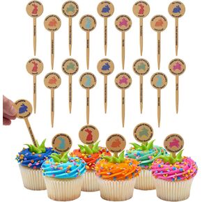 DECOPAC PUNNY BUNNY DECOPICS® ، 24 Easter Cupcake Toppers و Easter Bunny Cake Pics for Sweet Treats and Cakes ، Food Safe - 24 Pack
