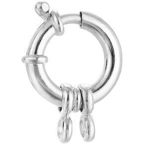 925 Sterling Silver Spring Ring Clasps 18mm Round Closed Ring Clasp Connector Finding for DIY Bracelet Necklace Jewelry Making Craft(Silver Original)