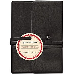 Cavallini Papers & Co Journalino Leather Journal, 3.75-Inch by 4.5-Inch, Black