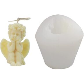 Angel Silicone Candle Mold,Little Baby Cupid Angel Silicone Mould for Resin Plaster Soap Cake Decoration Fondant Baking Tool-1.96 x 2.75in