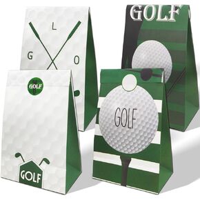 Oiahiyuz 12 Pack Golf Golf تحت عنوان Goodie - أكياس وجبات خفيفة كرافت الصديقة للبيئة لأكياس الحفلات ، عيد ميلاد الأطفال ، بطولات الجولف ، زينة استحمام الطفل والمزيد