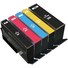 PGI-280XXL/CLI-281 خراطيش الحبر ، 5 عمل حزمة ملونة من أجل PIXMA TS6120 TS6220 TS6320 TS8120 TS8220 TS8320 TR7520 TR8520 TR8620 TS9120 TS9520C TS70C TS702