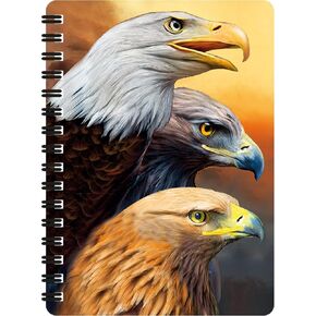 Jotter - ثلاثة نسور من Deluxebase. دفتر حلزوني 3D Bird 6x4 مع صفحات ورقية معاد تدويرها. عمل فني مرخص من الفنان الشهير كارول كافالاريس