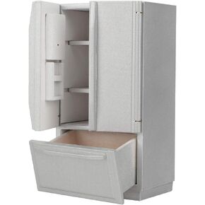 Dollhouse Association Doll Houses ثلاجة ثلاجة ثلاجة أثاث دمية للدمى (رمادي)
