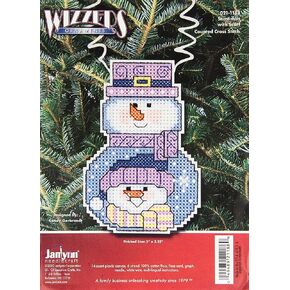 Janlynn Holiday Wizzers Cross Stitch Kit Snowman مع وشاح ، 3 "x2.25" 14 عدد
