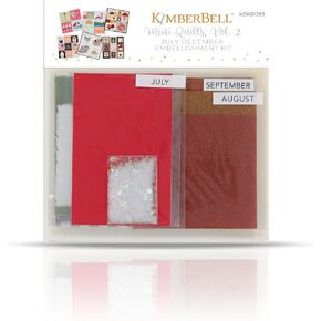 Kimberbell Mini Quilts Vol. 2 July–December Embellishment Kit – 15 Pc Set with Glitter, Felt, Vinyl & More for Seasonal Machine Embroidery Projects – U.S. or Canada July Version