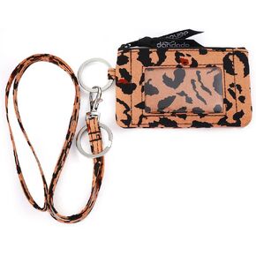 Women's Cotton Zip ID Case and Lanyard Combo (Multiple Teams Available) - Keyring, Wallet With Fashion Lanyard (1#)