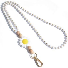 L & N Rainbery Wooden Breakaway Lanyards Work Id Badge Lanyards Boho Sunflower Long Badge Lanyards