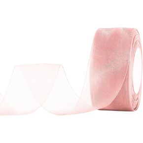 Pink Orgronza Ribbon 2 inch ، ysibbon pink sheer ripbon مثالية لالتفاف الهدايا ، ديكور الزفاف -50 ياردة