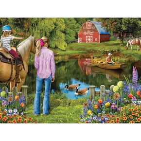 750 Piece Puzzle for Adults Sharon Steele at The Benson Farm Whimsical Country Farm 27x20 Jigsaw Puzzle