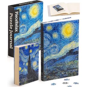 Journal Puzzle Journal for البالغين - Van Gogh - The Starry Night الفريد من نوع A5 Book Cover Phozzles Gift & Home Décor مع عمل فني للانقصام البلاستيكي للمنتخب [YA1063]