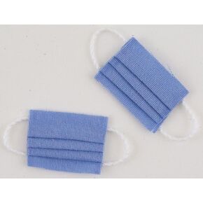 Dollhouse Miniature Blue Two Face Masks