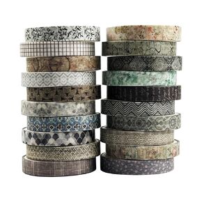 Roses Washi Tape Set 21 Rolls，Decorative Floral Botanical Writable for Scrapbooking, Junk Journal Supplies, Bullet Journaling, Planner, DIY Arts Crafts
