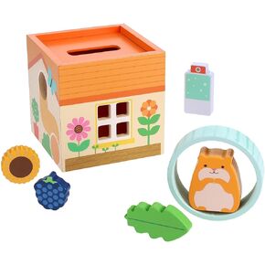 Petit Collage: Petit Pals- Hugo Hamster | Wooden Pet Hamster with Accessories | Made with Recycled Wood | Great for Ages 3+