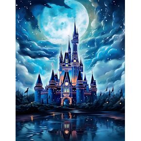 مجموعات الطلاء فن Clakinla Castle Diamond Art للبالغين ، مجموعات الطلاء بالفن الماسي 5D للمبتدئين ، اللوحة الفنية GEM Diamond Dots for Home Wall Decor 12x16inch