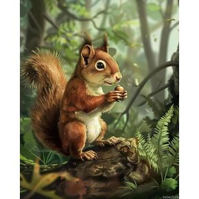 Svinoiler Squirrel Paint by Numbers Att for البالغين ، والطلاء حسب القماش ، وتجريدات Art Digital Digital Painting Kits مناسبة لهدية الديكور على الحائط المنزلي 20 "x16"