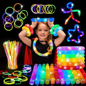 84pcs LED LED Glow Sticks Pop Pop Pack-Fight Up Party Favors for Kids 4-8 8-12 ، Foodlers Goodie Gift Bag Fillers ، Neon Party Decorations Toys Gifts for Easter Staints Sustressers Danner