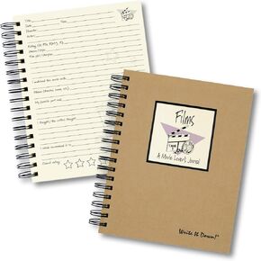 series by Journals Unlimited, Guided Journal, Films, A Movie Lover's Journal, Full-size 7.5"x 9", Kraft Hard Cover, Made in USA