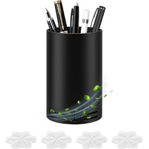 حامل القلم المعدني مع الناشر السلبي ، ومنظم مكتب المكتب 2 في 1 ، قلم رصاص أسود وفرشاة المكياج ، إكسسوارات مكتب فريدة من نوعها لمساحة العمل ، المقصورة ، الغرور