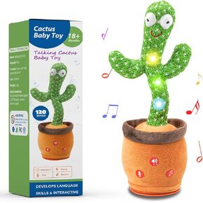 Dancing Talking Cactus Toy ، يقوم الأطفال الصغار الذين يحاكيون بسجلات لعبة Cactus Toy Records