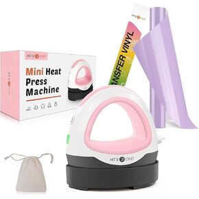 Htvront Heat Press Mini Iron ، Mini Heat Press Machine للقمصان و Light Purple Htv Vinyl Rolls