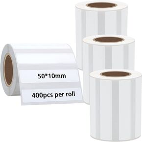 Hybsk Portable Printer Label Paper Multi-Purpose Tear Resistant Direct Thermal Labels Self-Adhesive Stickers Compatible with P50 B21 Phomemo M200, M110, M120 Label Maker, (50x10mm, 4 Rolls)