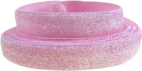 Colorful 16 Yards Ribbon Elastics Glitter Fold Over Elastic 5/8" 15mm Stretch Hair Ties Headbands for Baby Girls Hair Bow, 8 Colors, 2 Yards Each One in Saudi Arabia